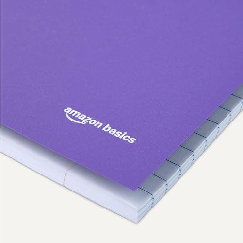 Amazon Basics Wide-Ruled Spiral Notebooks with Poly Cover, 8" x 10.5", 100 Sheets, Radiant Orchid, 3-Pack thumbnail 3