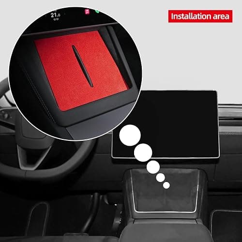 BETTERHUMZ Car Center Console Charging Holder Pad for Tesla Model 3 Highland 2024 Model Y Juniper 2025 2026 for Alcantara Carbon Fiber Interior Decor Trim Tuning Accessories (Suede Red) thumbnail 2