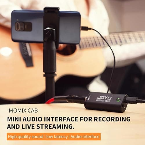 JOYO Guitar Audio Interface Pocket Internal Recording Sound Card with Type-C and Lightning for Phone Portable and Lightweight Plug & Play (MOMIX CAB) thumbnail 2