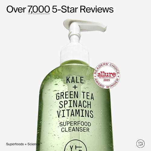 Youth To The People Superfood Facial Cleanser - Kale + Green Tea Daily Face Wash, Gentle Makeup Remover, with Soothing Antioxidants for Glowing Skin, pH Balance, Clean Pores, Sulfate-free, Refillable thumbnail 11