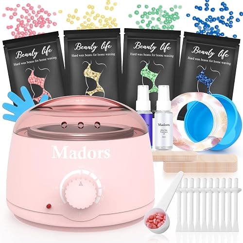 Madors Waxing Kit for Women Wax Kit for Hair Removal Intelligent Temperature Control Wax Machine with Hard Wax Beads (Pink) - Image 1