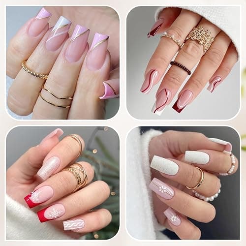 UNA GELLA Medium Square Gel Nail Tips Half Matte 312pcs Medium Square Gel Nails Full Cover False Acrylic Nails Tips for Press On Nails DIY Art Salon Nail Extensions, 12 Sizes thumbnail 3