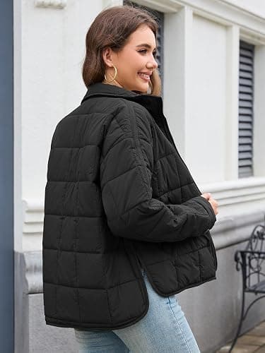 Muchpow Women's Lightweight Down Coat Long Sleeve Full Zipper Oversized Packable Short Puffer Jackets thumbnail 2