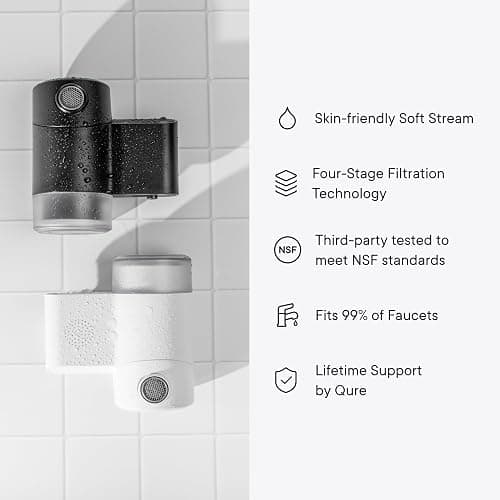 Qure Skincare Bathroom Sink Filter Water Faucet for Skin, Reduces 99% Chlorine and Heavy Metals, Skin Hydration in 4 Weeks, Reduces Build-Up, Balances pH, Softer Skin & Hair - Silver thumbnail 7