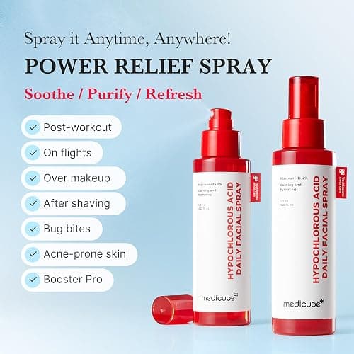 medicube Swipe & Spray Red duo for Troubled Skin: Red Succinic Acid Panthenol Facial Peeling Pads and Power Soothing Spray thumbnail 6