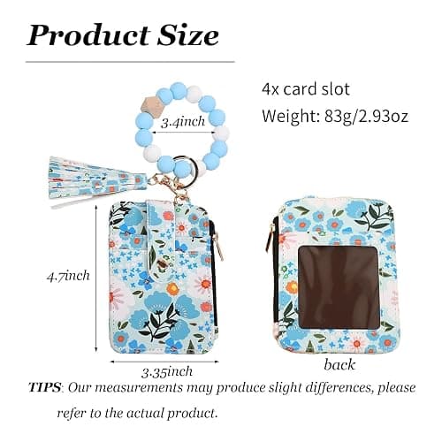 Angyape Women Boho Beaded Wallet Keychain Wristlet Wallet for Women Tassel Silicone Keychain Card Holder Small Purse Gifts thumbnail 6