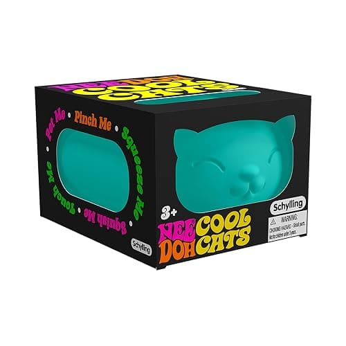 Schylling NeeDoh Cool Cats The Groovy Glob! Squishy, Squeezy, Stretchy Stress Balls Assorted Colors - 3 Pack thumbnail 2