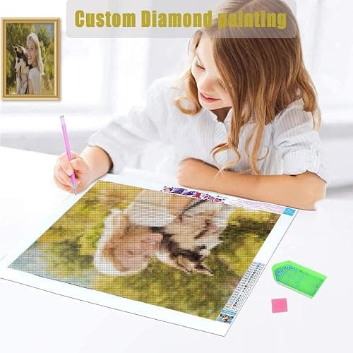 EGUEGU Custom Diamond Art Painting Kits for Adults - 5D Personalized Drill Painting DIY Your Own Photo - Customized Diamond Picture Art Gift for Home Decor thumbnail 7