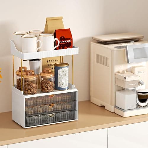 3 Drawers Bathroom Counter Organizer, 5 Tier Makeup Organizer, Versatile Perfume Organizer, Ideal for Bathroom Storage, Vanity, Large Skincare, Perfume, Present, Grey thumbnail 4