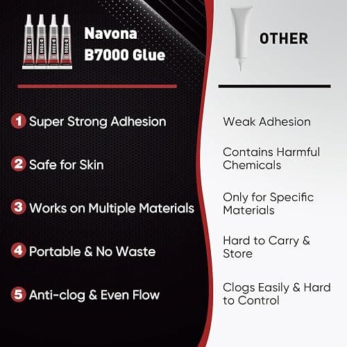 8 PCS 15ml B7000 Glue Clear with Precision Tip, Bedazzling Glue, Super Glues, Rhinestone Glue for Nail, Craft Glues, Jewelry Making, Nail Art, DIY, Makeup, Shoes thumbnail 6