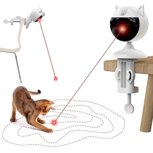 Potaroma Smart Sensor Cat Laser Toys Interactive, Motion Activated Truly Random Trjajectory, Clamp Design, Automatic Chargeable Kitten Toy Indoor Exercise, Cream White - Image 1
