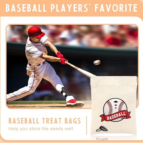 DOSTATNI Baseball Snack Bags Baseball Treat Bags Mini Storage Bag Canvas Favor Bag Squeeze Top Portable Base Ball Team Gift for Birthday Game (1) thumbnail 5