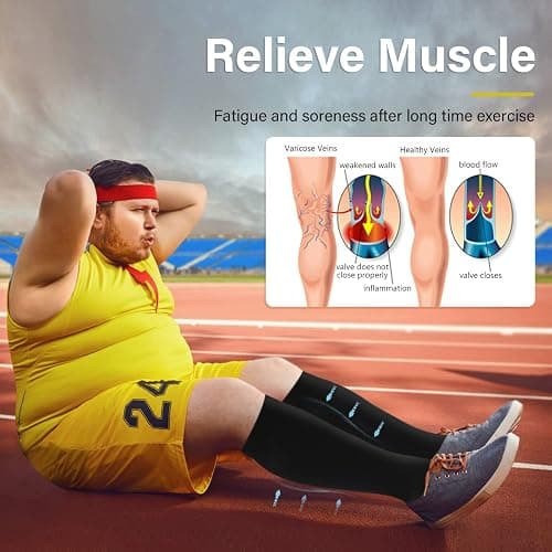 Diu Life 3 Pairs Plus Size Compression Socks for Women and Men Wide Calf Extra Knee High Support for Circulation thumbnail 5