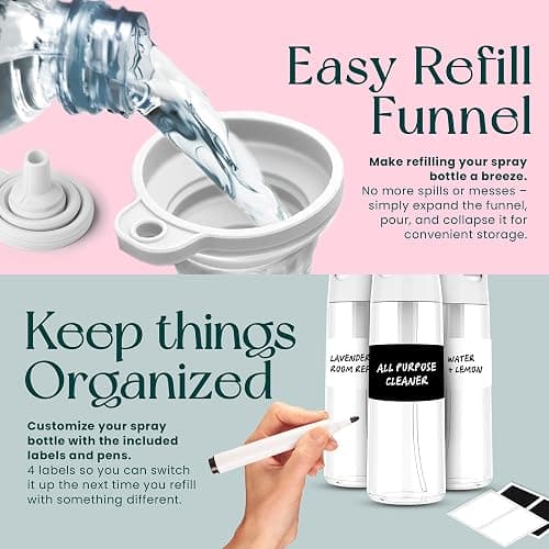 BeautifyBeauties Hair Spray Bottle – Ultra Fine Continuous Water Mister for Hairstyling, Cleaning, Plants, Misting & Skin Care (Clear) thumbnail 5