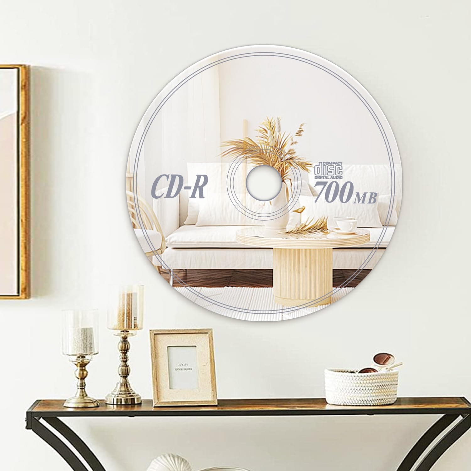 CD Mirror 13x13 Inch, Cool Music Room Decor, Y2K Wall Decor, Funky Home, Nostalgic Silver Acrylic, Vinyl Retro, Creative Gift thumbnail 8