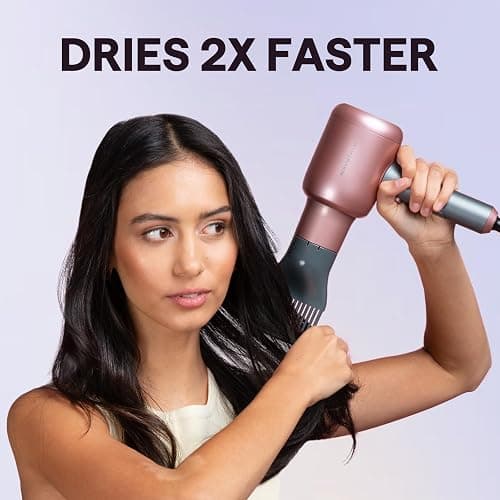 Wavytalk Hair Dryer, Blown Away Ionic Hair Dryer for Curly Hair with Diffuser, 1875W Fast Drying Blow Dryer with Ceramic Technology, 3 Attachments for All Hair Types, Light and Quiet, Rose Gold thumbnail 3