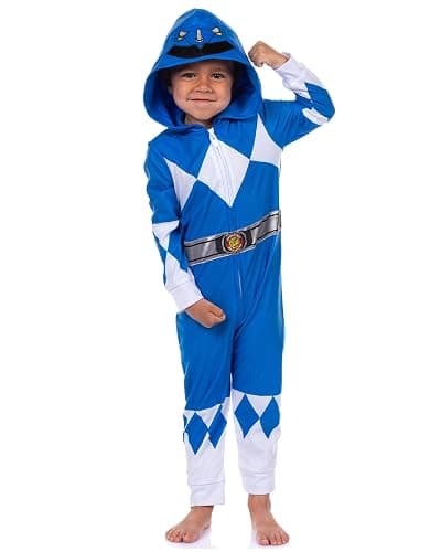 INTIMO Mighty Morphin Power Rangers One Piece Hooded Sleep Pajama For Kids thumbnail 5