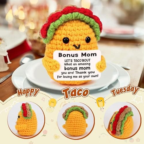 Birthday Gifts for Stepmom Bonus Mom Christmas Funny Gift from Daughter, Mothers Day Stepmom Birthday Gifts Ideas from Son - Handmade Crochet Cute Unique I Love Best Steped Mom Ever Easter 2025 Gift thumbnail 5