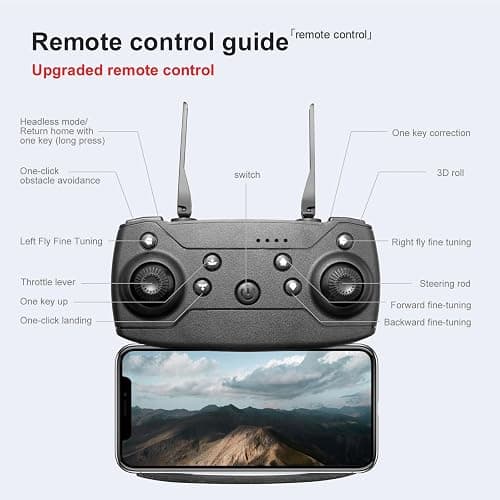 FPV Drone with 1080P Dual HD Cameras Upgraded Version RC Quadcopter for Adults and Kids, Beginner WiFi RC Drone Live Video, One Key Take Off/Land thumbnail 7