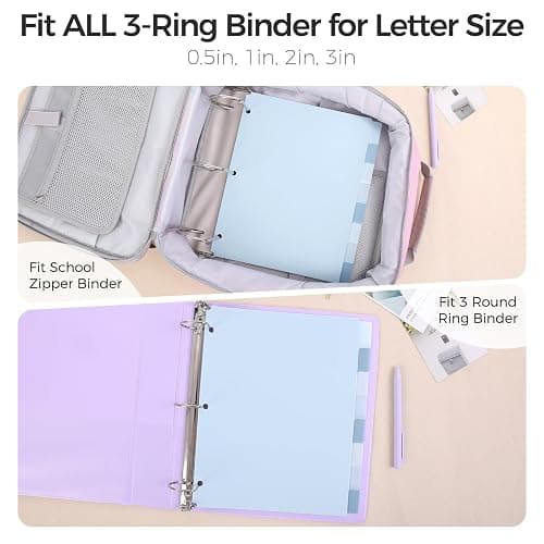 SKYDUE Binder Dividers with Tabs for Letter Size, 8-Tab Write & Erase Plastic Dividers for 3 Ring Binder, Writable & Reusable Binder Dividers for School, Office and Home thumbnail 3