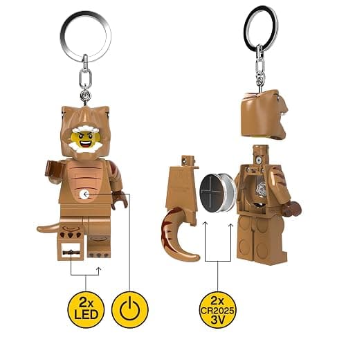 Lego Minifigures Large 3 Inch Tall Figure Keychain Light - T-Rex Costume Fan (KE237H) thumbnail 7