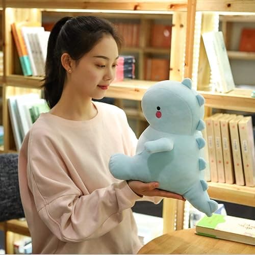 VHYHCY Cute Dinosaur Plush Toys, Fat Dinosaur Stuffed Dolls, Soft Animal Dino Plushie, Birthday Gifts for Kids Girls Boys Blue 12 inch - Quiet Blue - 12 inch thumbnail 6