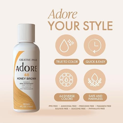 Adore Semi Permanent Hair Color - Vegan and Cruelty-Free Pink Hair Dye - 4 Fl Oz - 142 Pink Blush (Pack of 1) thumbnail 4