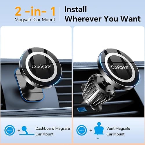for iPhone MagSafe Car Mount Dashboard【Stronger Magnets】 Magnetic Phone Holder for Car Dash【Hands Free 】 Magsafe car Holder for Car Fit iPhone 15 14 13 12 Pro Max Plus Mini Mag Safe Case &Cell Phone thumbnail 2