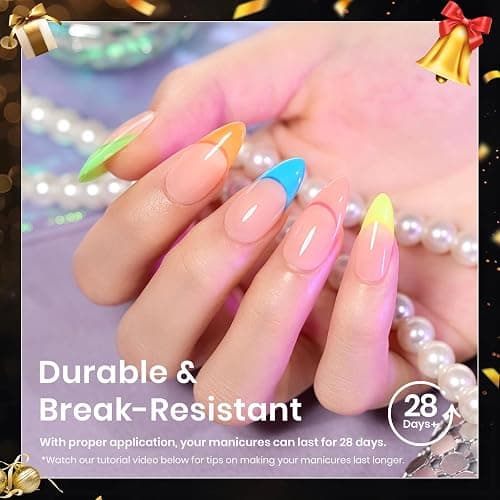 Beetles Gel Nail Tips Medium Almond Etch X, 12 Sizes 288 PCS Half Matte Full Cover Press on False Nail Tips Clear Acrylic Nails Extension Glue on Nails DIY Gift for Women thumbnail 4
