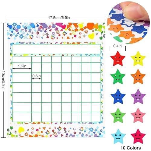 Utron 80 Pack Reward Chart for Kids, Incentive Chart Behavior Chart for Kids at Home, 2 Designs with 2160 Star Sticker, Kids Chore Chart, Sticker Chart for Kids Behavior thumbnail 3
