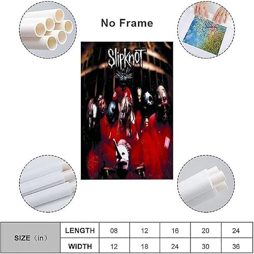 Lebaito Slipknot Poster Rock Band Retro Music Vintage Cover Posters for Room Aesthetic Canvas Wall Art Bedroom Decor12x18inch(30x45cm) - 12x18inch(30x45cm) - style-3 thumbnail 3