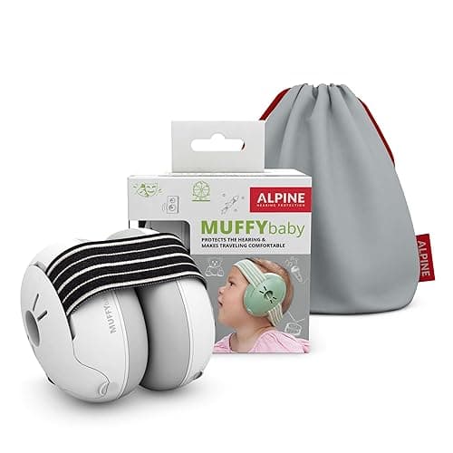 Alpine Muffy Baby Ear Protection for Babies and Toddlers up to 36 Months - CE & ANSI Certified - Noise Reduction Earmuffs - Comfortable Baby Headphones Against Hearing Damage & Improves Sleep - Black - Black
