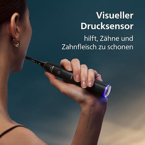 Philips Sonicare DiamondClean Prestige 9900 – Elektrische Zahnbürste mit SenseIQ, A3 Premium-All-in-One-Bürstenkopf und Ladeetui in Mitternachtsblau (Modell HX9992/12) thumbnail 7
