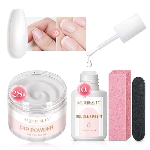 AZUREBEAUTY Nail Repair Kit Transparent Crystal for Broken Cracked Split Weak Nails, Ideal Solution Emergency Easy Quick Fix Dip Powder 28 g 1 Oz Quick-Drying Repair Glue 10 ml Nail File Nail Buffer thumbnail 9