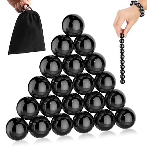 YISHIDANY 21Pcs Magnet Black Ball Fidget Toy, DIY Hematite Stones Toys for Adults, Science Kit for Anxiety Relief, Magnetic Rattle Snake Birthday Easter Gift Egg Filler Stuffer Party Favors - Image 1