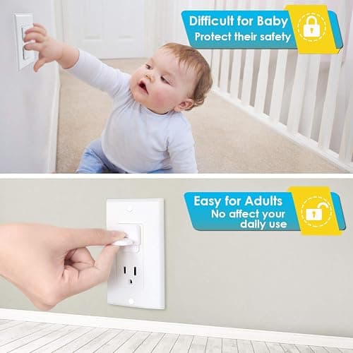 Outlet Covers Babepai 38-Pack White Child Proof Electrical Protector Safety Improved Baby Safety Plug Covers thumbnail 3