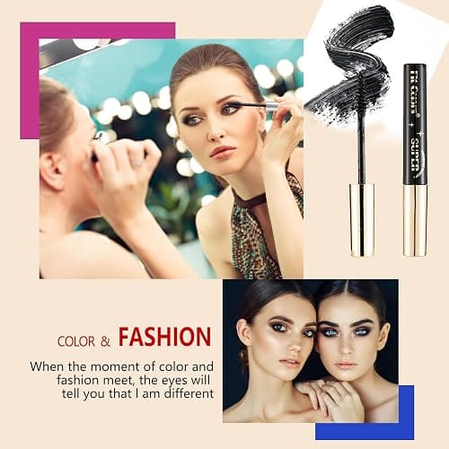 Joyeee Coloured Mascara, 12 Colors Colorful Mascara Set, Rainbow Waterproof Mascara 3D Fiber Lash Mascara Volume Eyelash, Charming Natural Eye Makeup thumbnail 4