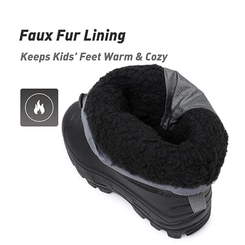 Felabo Kids Snow Boots for Boys & Girls – Warm Water-Resistant Winter Boots Easy to Put On (Toddler/Little Kid/Big Kid) thumbnail 6