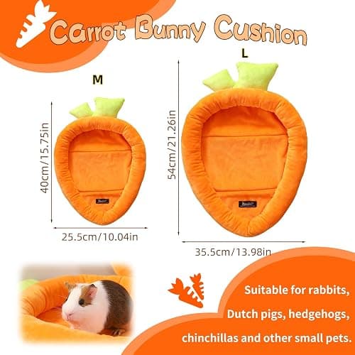 Bunny Bed Rabbit Bed Carrot Shape Bunny Beds Soft Comfortable Rabbits Beds Machine Washable Indoor Guinea Pig Bed Cute Small Animal Bed for Guinea Pig Chinchilla Ferret Squirrel Hedgehog (Medium) thumbnail 4