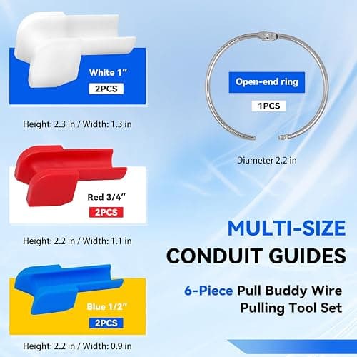 42000 Conduit Wire Pulling Tool - for Rack-A-Tiers Pull Buddy, Multi-Pack Wire Pulling Guides, Electrical Box Cable Pulling Tool, Prevent Wire Damage During Pulls thumbnail 2