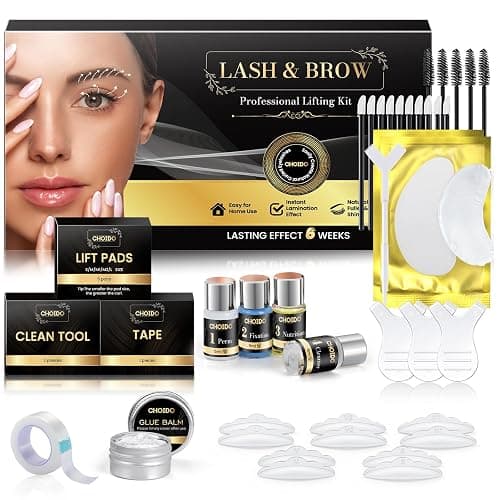 Lash Lift Kit, Eyebrow Lamination Kit, Eyelash Perm Kit, 2 in 1 Professional Eyelash Curling Lash Extension & Eyebrow Lift Kit, Eyelash Lift Kit at Home Diy & Salon, Lasts For 6-8 Weeks (Black) - Image 1