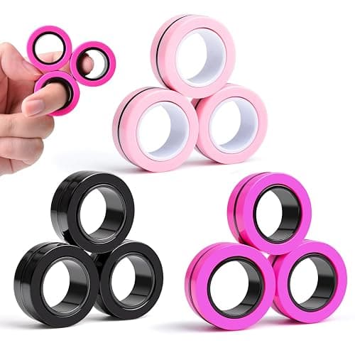 Cevioce Easter Basket Stuffers,9 PCS Magnetic Ring Fidget Toys Set for Adults Teens Boys,ADHD Anxiety Magnetic Fidget Spinner,Birthdays Gifts for Kids Coolest Magnet Stress Relief Toy for 8+ Year Old - Image 1