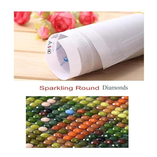 BOHADIY 5D Diamond Painting Kits for Adults Beginners, Cross Flower Diamond Art Kit,DIY Full Round Drill Diamond Dot Gem Art Kits for Adults,5D Paint with Diamonds Pictures DIY Crafts Kits 12x16 Inch thumbnail 5