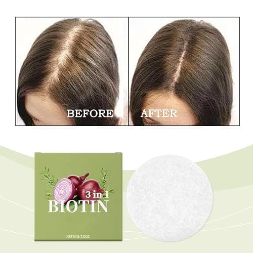 Zwiebel-Rosemarin-Shampoo-Bar, Onion Rosemary Haarseife, Shampoo Bar für Haarwachstum, Tiefenreinigung und Hydratisierung, Für alle Haartypen, Reisegröße thumbnail 2