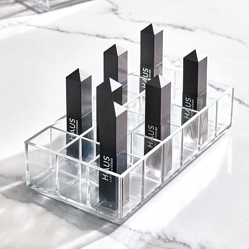 iDesign The Sarah Tanno Collection Plastic Lipstick Organizer, 8" x 4" x 2", Clear thumbnail 2