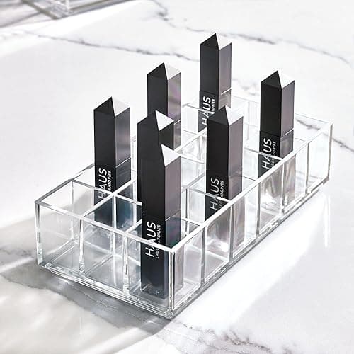 iDesign The Sarah Tanno Collection Plastic Lipstick Organizer, 8" x 4" x 2", Clear - Lipstick Organizer thumbnail 2