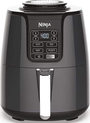 Ninja Air Fryer | 4 QT Capacity | 4-in-1 Roast, Crisp, Roast, Reheats, & Dehydrates | Dishwasher Safe Parts | 105°F-400°F | Includes 20 Easy & Healthy Recipes | 1550 watt | Grey | AF101 - Image 1