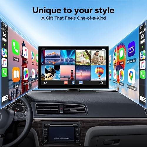 LAMTTO 9" Wireless CarPlay Screen with Net-Flix YouTube Apps Protable Car Play Screen for Apple Carplay and Android Auto with Backup Camera Navigation Bluetooth Voice Control AUX Siri thumbnail 6