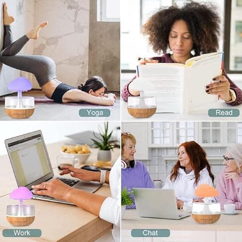 TOPINCN Rain Cloud Humidifier Essential Oil Diffuser, 7 Color Night Light Ultrasonic Cool Mist Aromatherapy Diffuser for Home Bedroom Office, Auto Off Timer Relaxation thumbnail 3