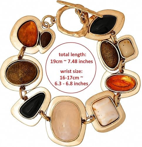 MINACHI Geometric Metal Stone Bracelets, Trendy Personality Jewelry for Women thumbnail 2